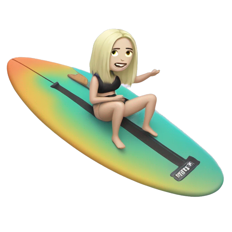 billie eilish riding a surf board emoji