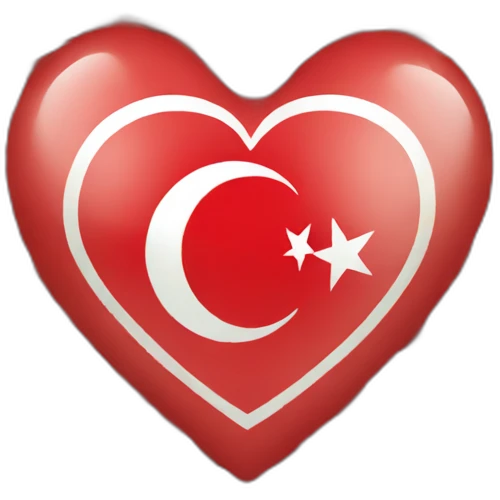 Turkish flag heart emoji