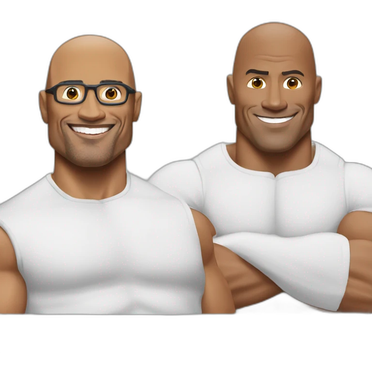 Dwayne Johnson and mister Clean emoji