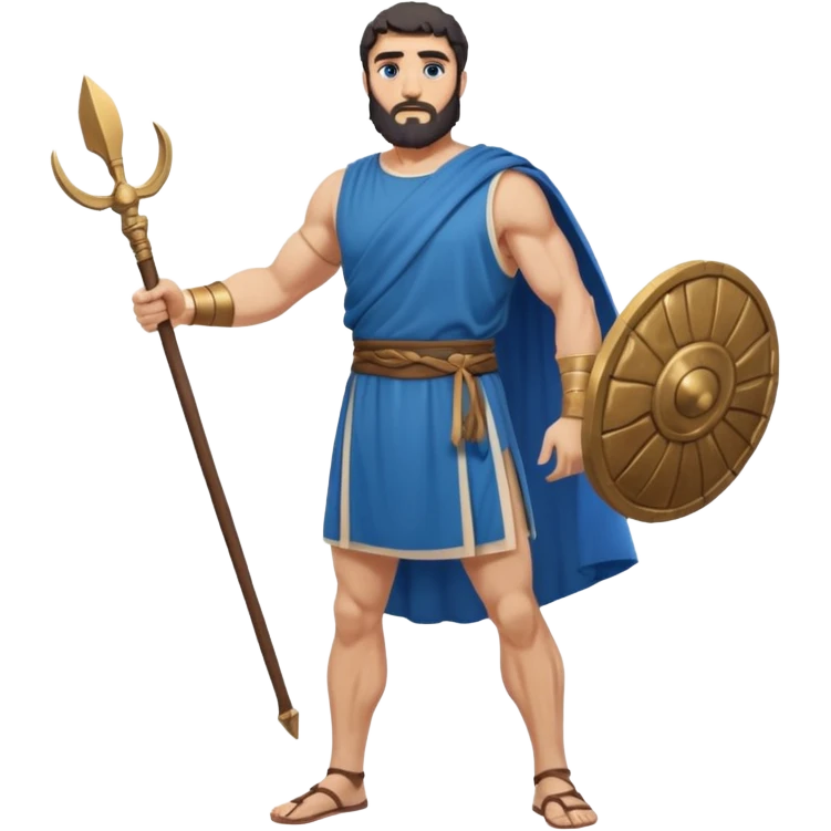 ancient greek man full length no weapons blue tunic emoji