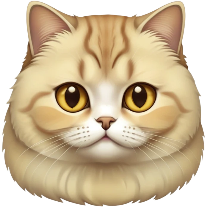 a British shorthair cat with a brown gradient to light yellow color emoji