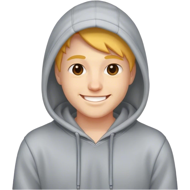 Me wearing a hoodie smiling emoji