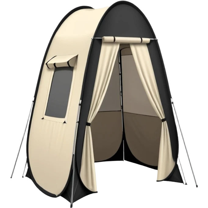 black Tall Oval Narrow Pop up open standing tent  emoji
