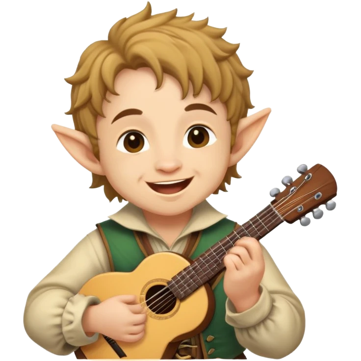 A halfling bard singing a song emoji