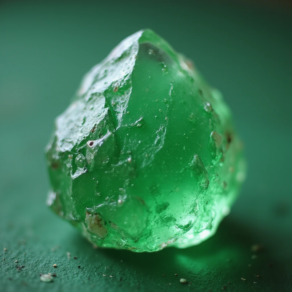fantasy green crystal candy, photorealistic style emoji