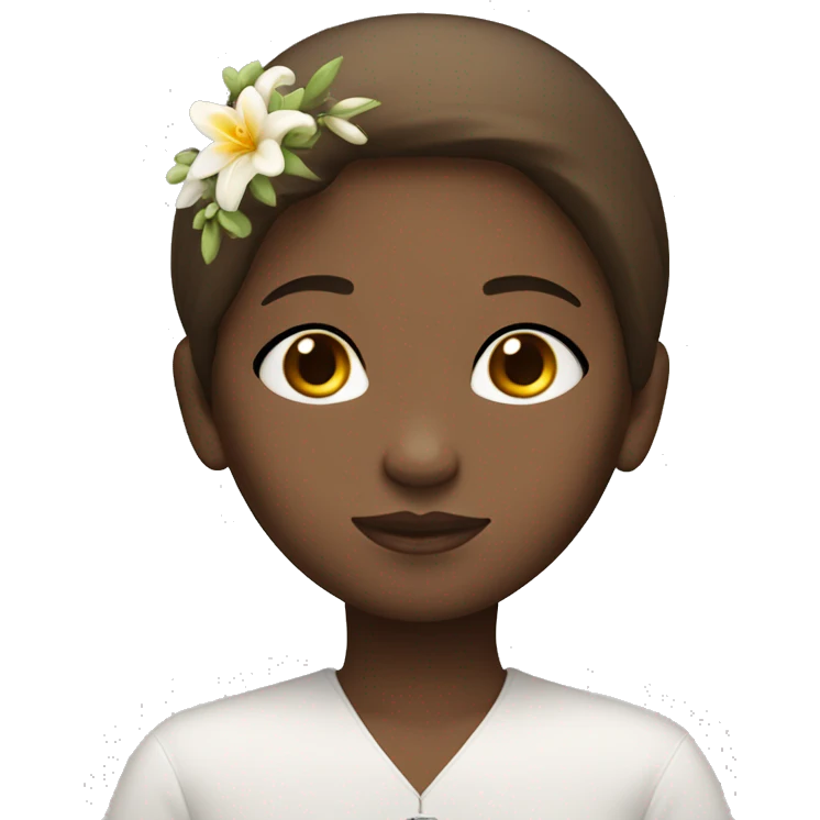 Praying girl with halo brown hair white skin emoji