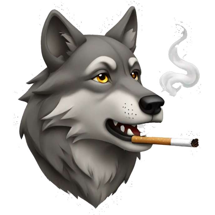 Wolf smoking emoji
