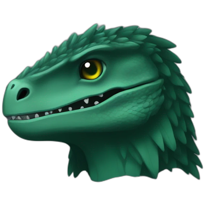 dark green raptor head sleep emoji