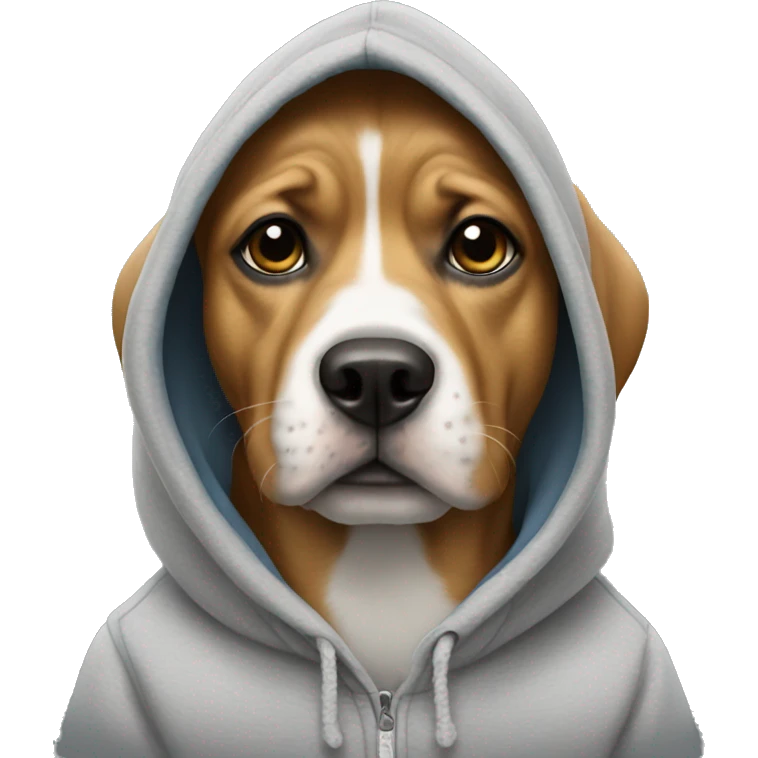 Dog wearing a hoodie emoji