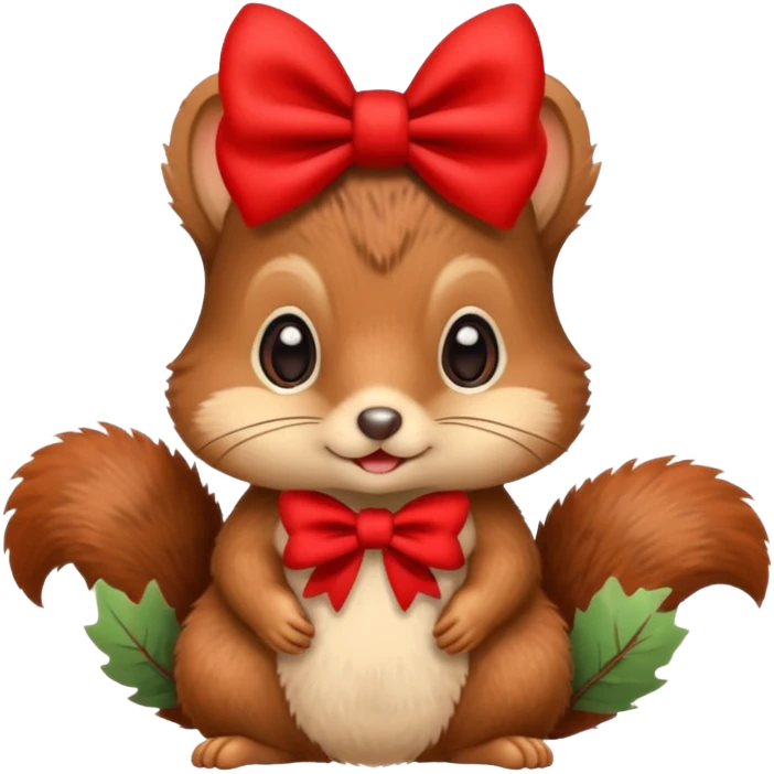 baby squirrel with a red bow emoji