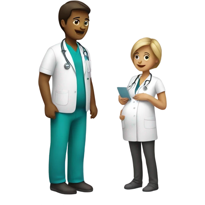 pregnant women and doctor  emoji