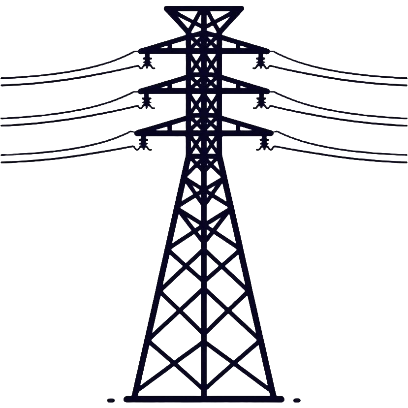 high voltage electrical pole with power lines emoji