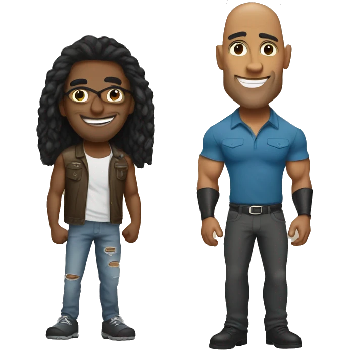 Gigachad and the rock emoji