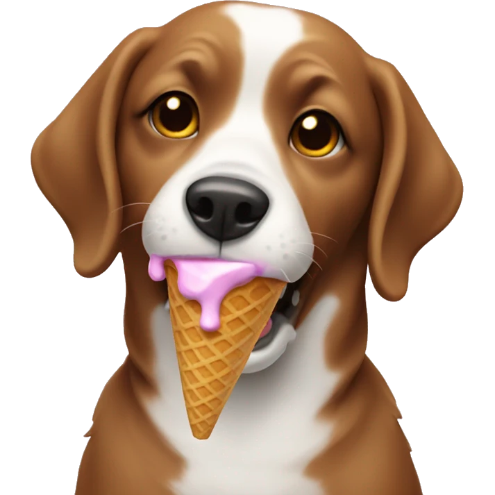 Dog eating ice cream  emoji