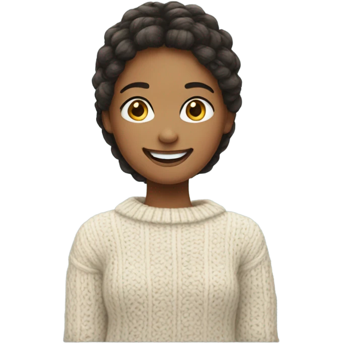 smiling girl in cozy sweater emoji