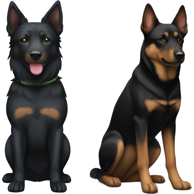 Black australian kelpie and german shepherd mix dog body emoji
