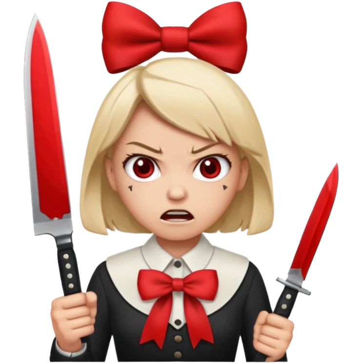 I want  this“😡“with the“🎀“ on her head and holding this“🔪“ emoji