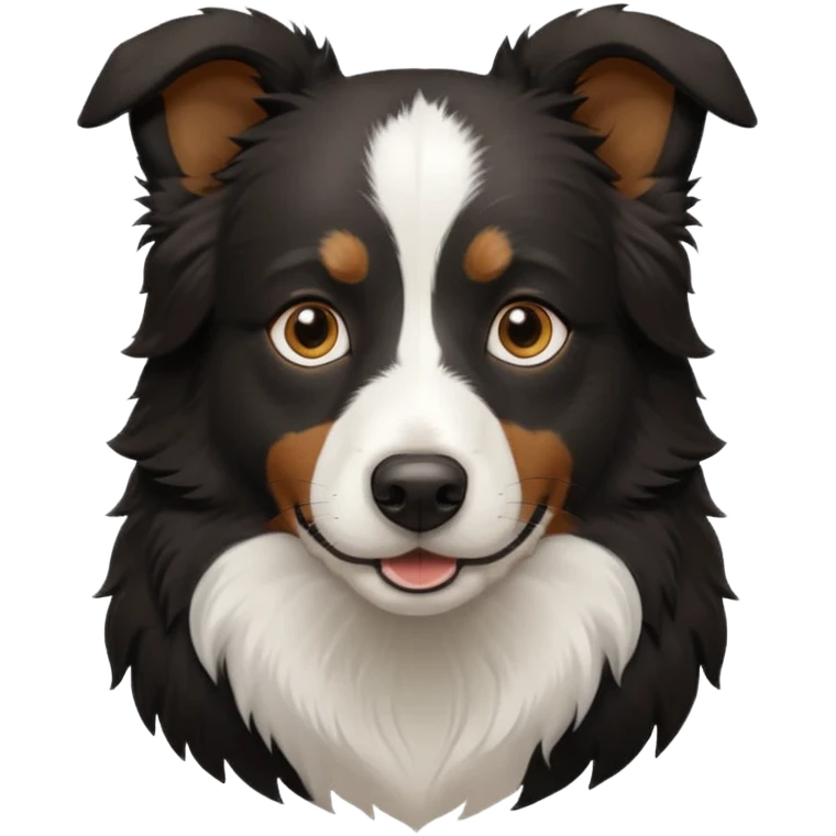 border collie predominantly black fur with brown on the eyebrows and neck emoji