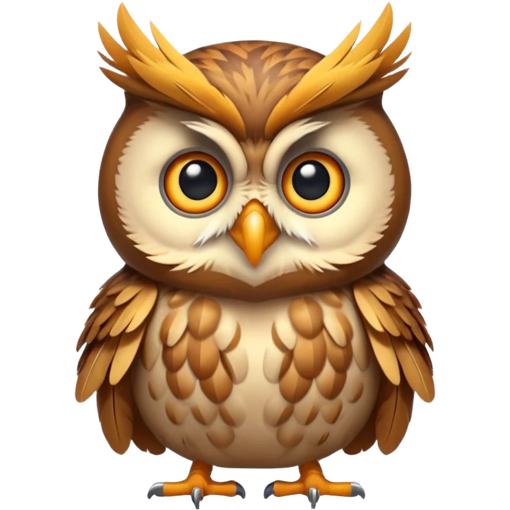 owl shocked expression feathers puffed emoji