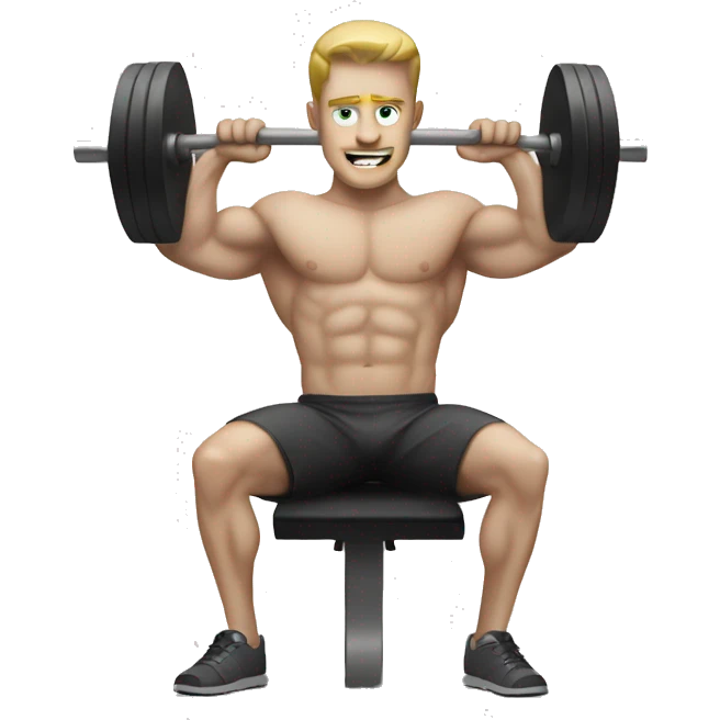 Pale guy doing benchpress emoji
