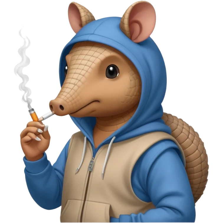 curious hacker armadilloarmadillo smoking cigarette whos always coding 24/7 emoji