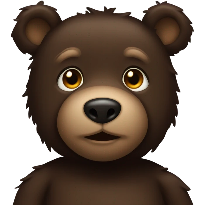 Dark Brown teddy bear emoji