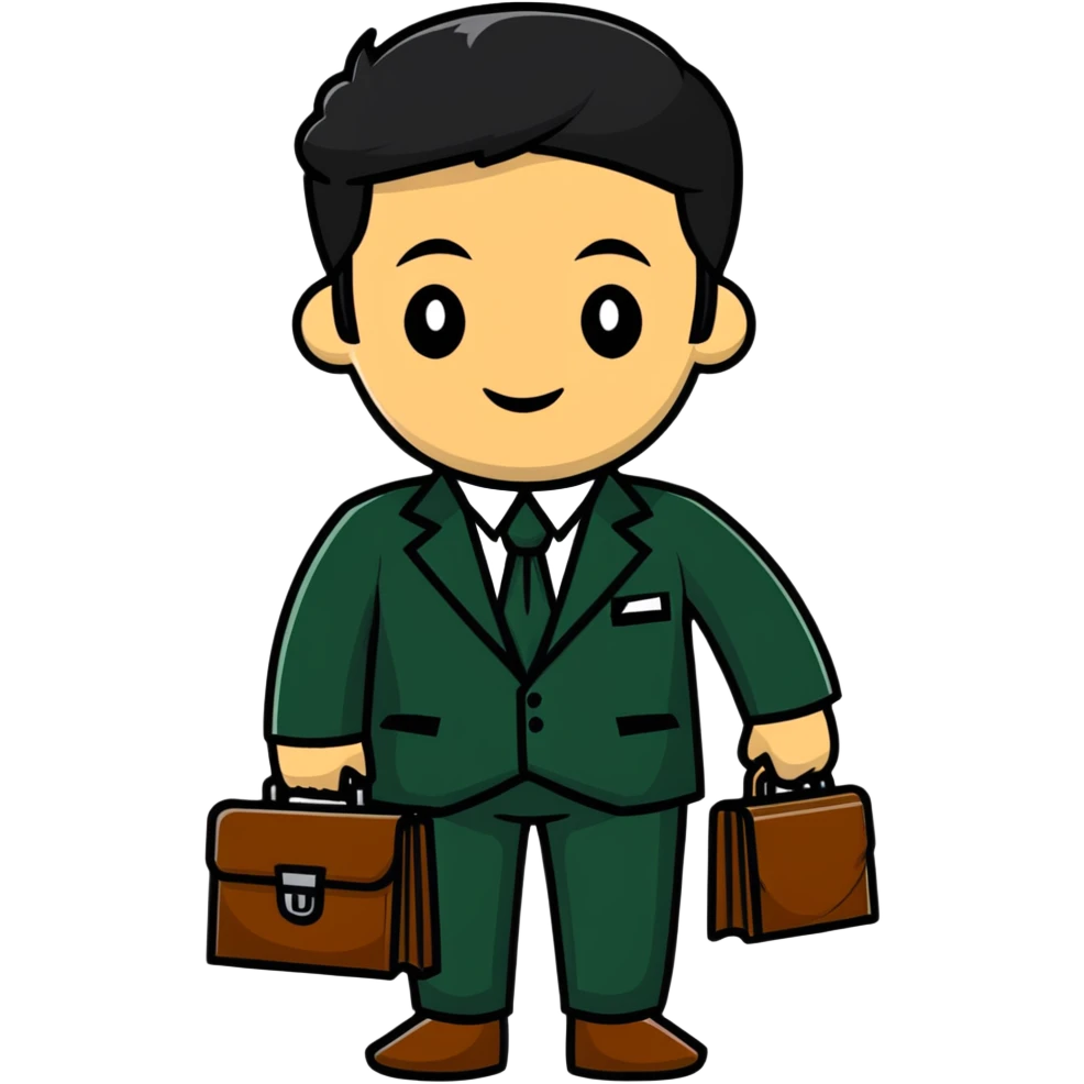 Professional Pakistani diplomat in traditional formal clothing with briefcase emoji