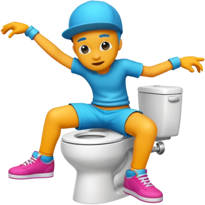 skibidi toilet character breakdancing emoji
