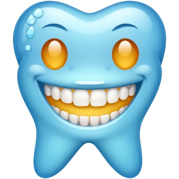 sparkling set of teeth with braces, cheerful emoji style emoji