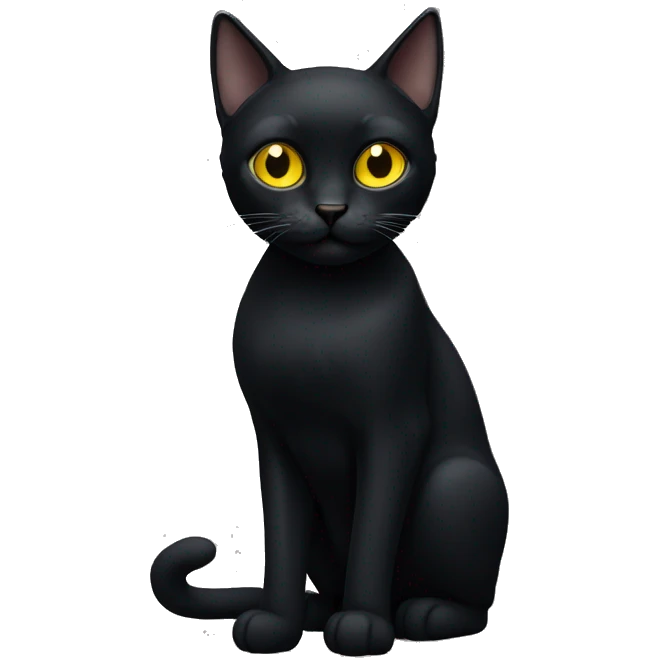 Black cat with yellow eyes  emoji