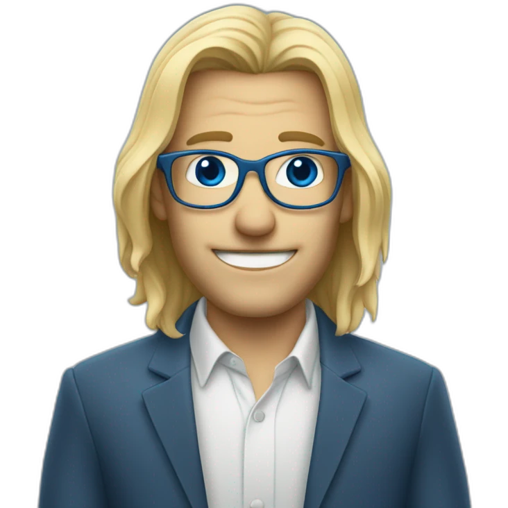 gar avec lunette bleu et blond au yeux bleu emoji