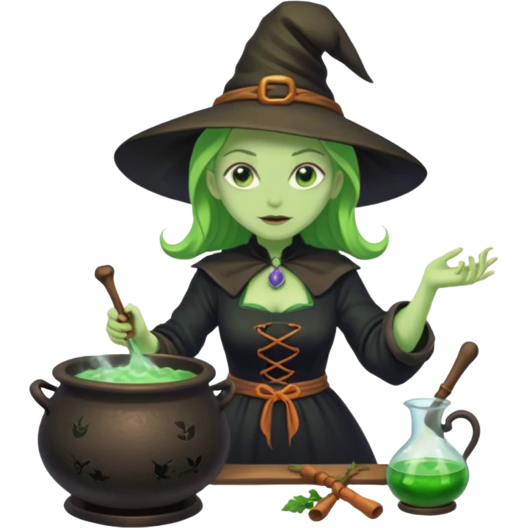 green witch cooking potion emoji