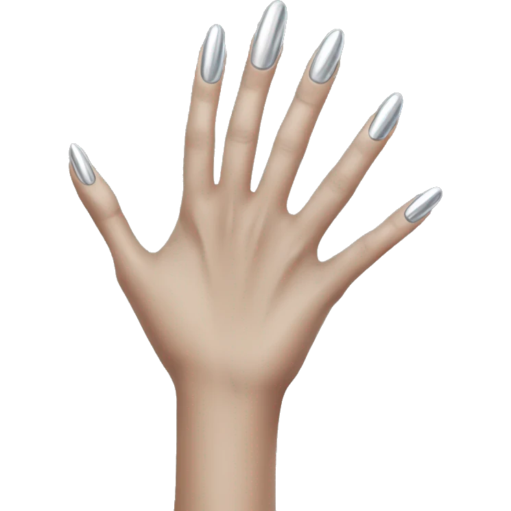 female hand with long silver nails emoji