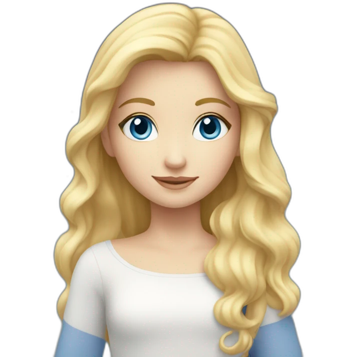 Blonde girl with blue eyes astrology planet ad emoji