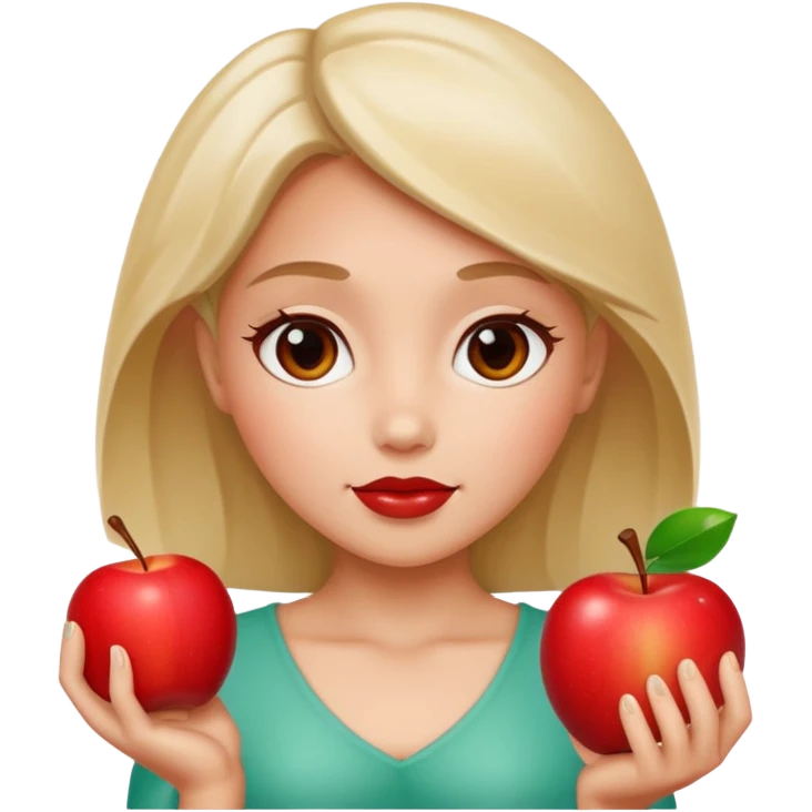 eve with an apple, jade emoji