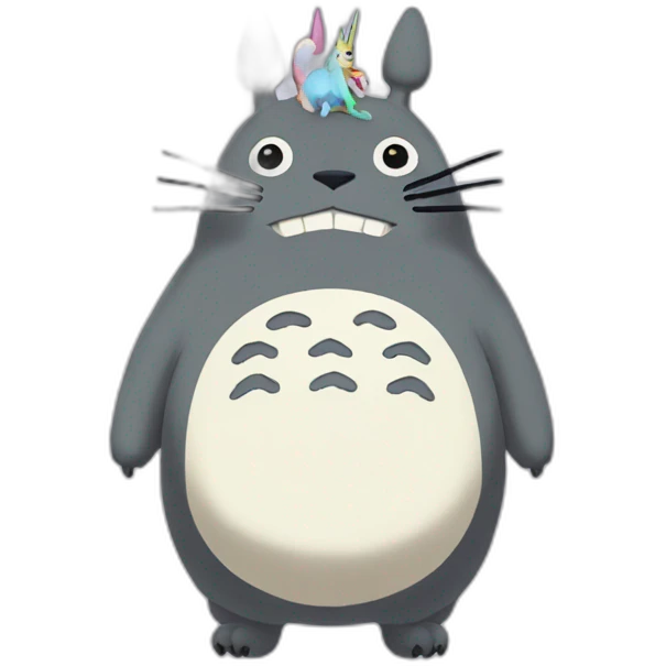 Totoro en unicornio emoji