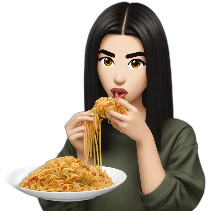 dua lipa eating yakisoba emoji