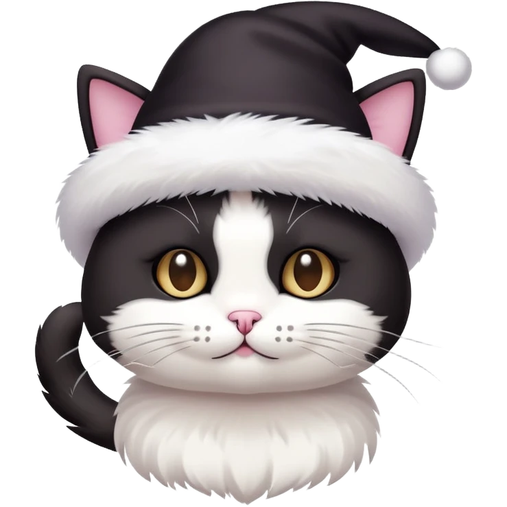 A cat with a kuromi hat emoji
