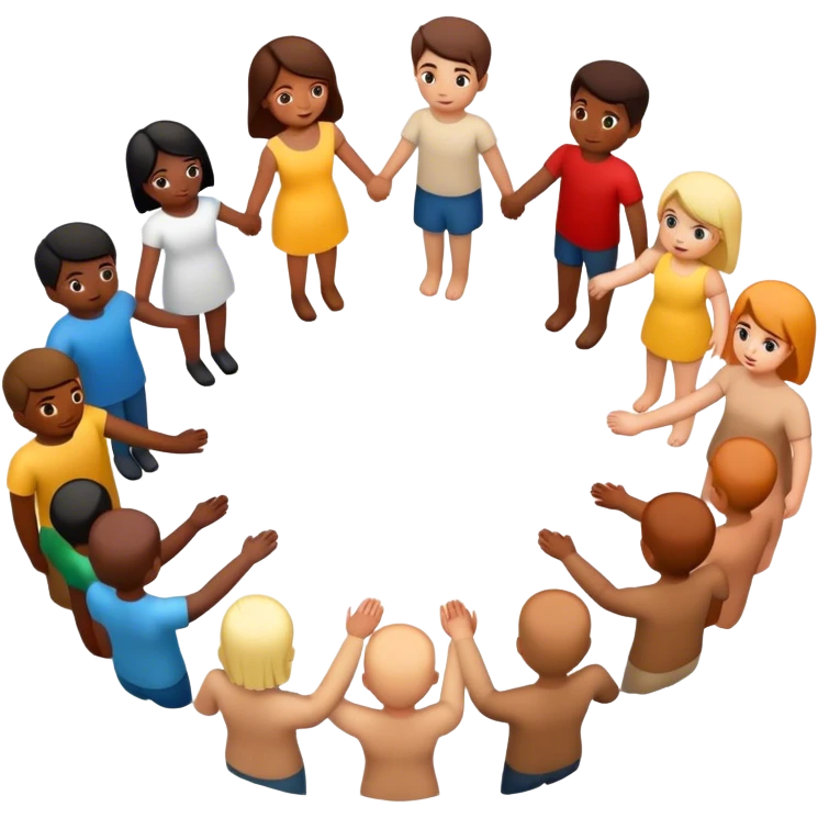 a group of professional holding hands in circle emoji