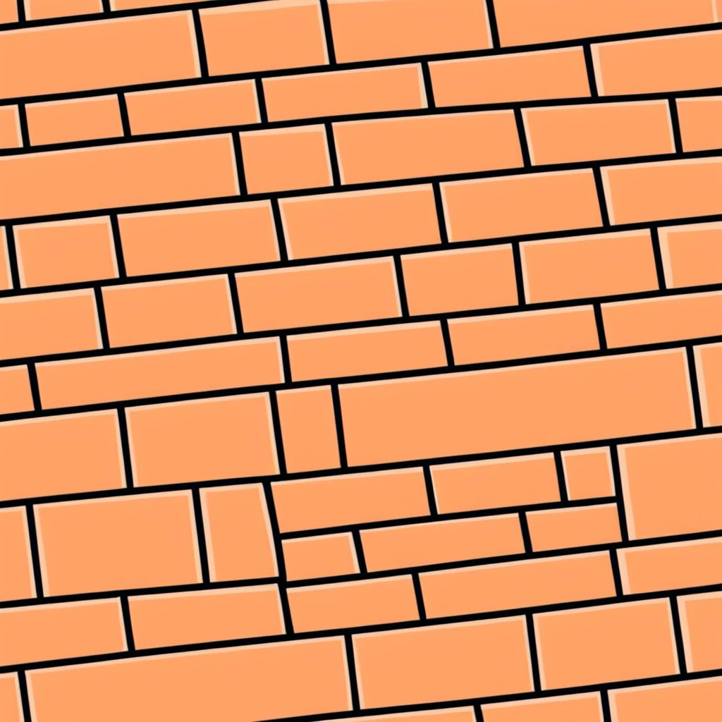 brick wall viewed from the side, perspective view emoji