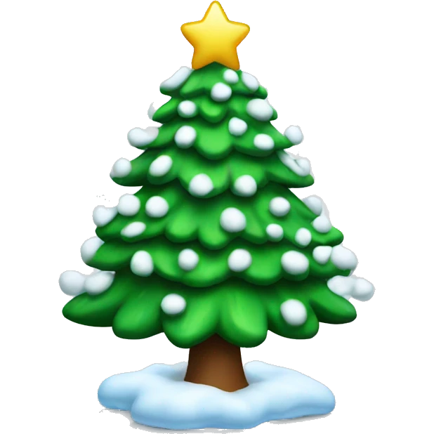 Christmas tree with snow on it  emoji