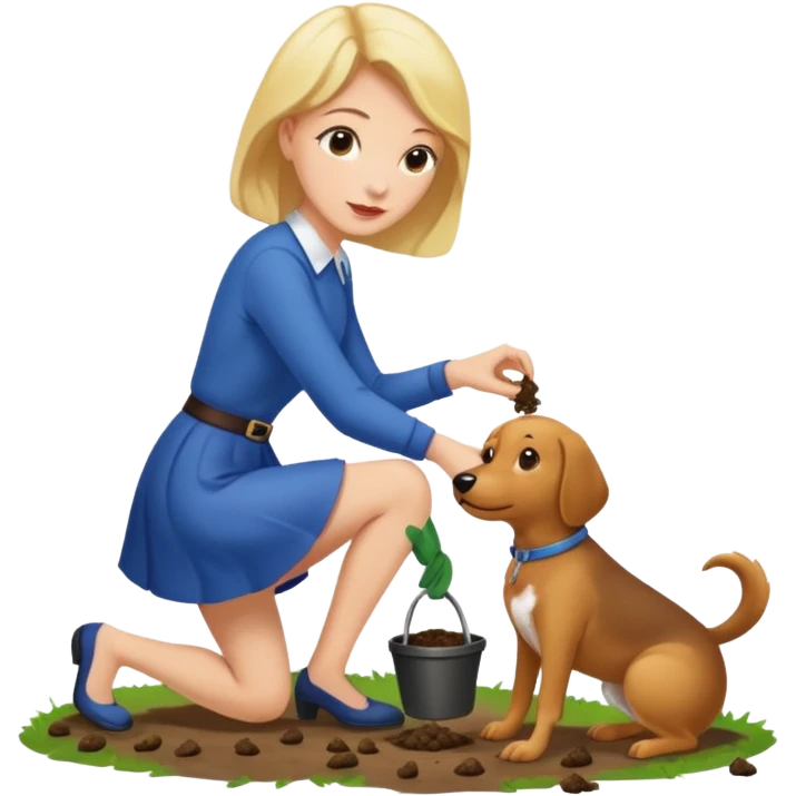 lady picking up dog poop  emoji