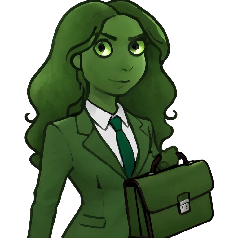 Brunette curly long haired girl lawyer emoji