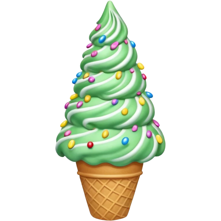 Ice cream cone Christmas tree emoji