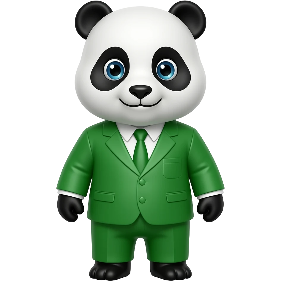 panda with green suit front facing bust size emoji