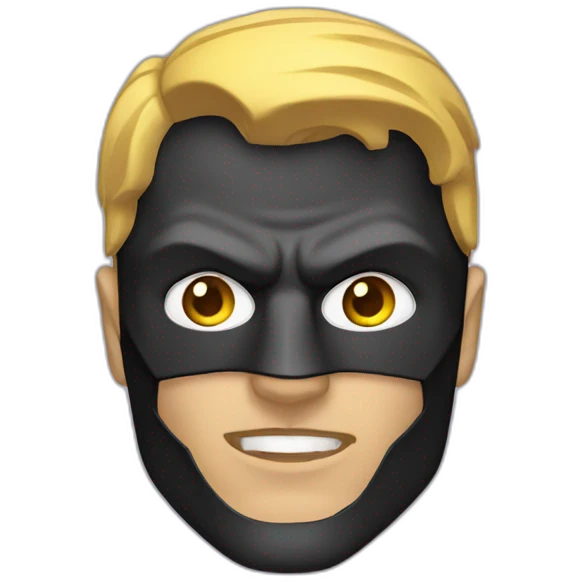 Batman Mask with total White eyes emoji