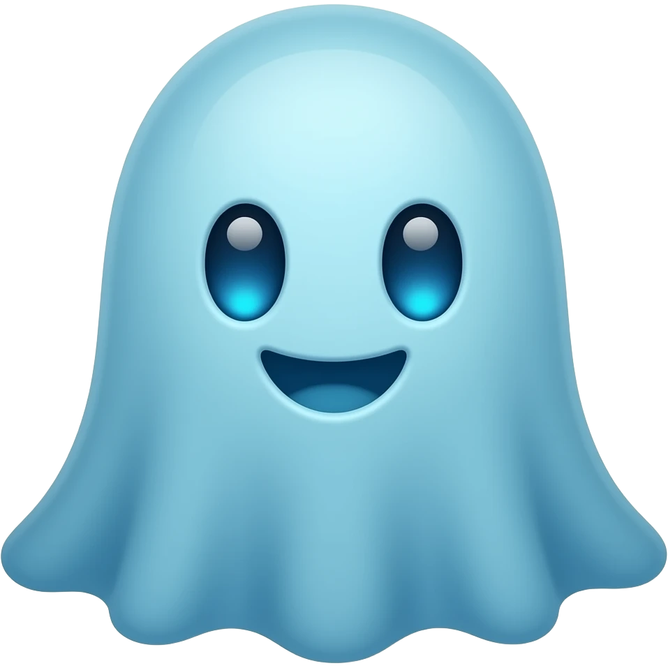 Kawaii solid blue ghost emoji
