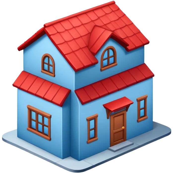 bank in blue and red emoji