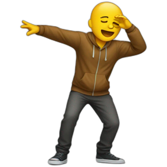Personne qui fait un dab emoji