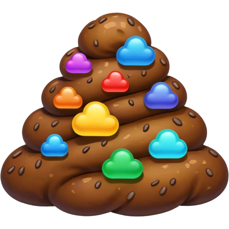 poop throwing rainbow emoji